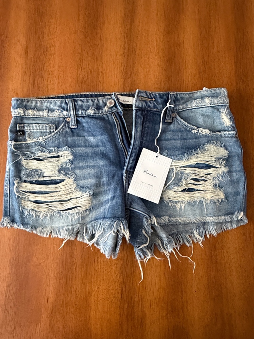 KanCan Light Blue Distressed Denim Cutoff Shorts
